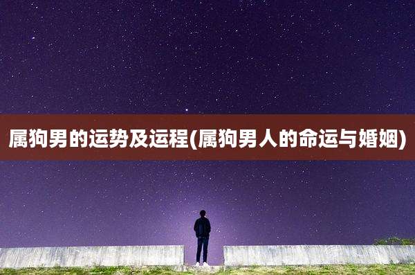 属狗男的运势及运程(属狗男人的命运与婚姻)