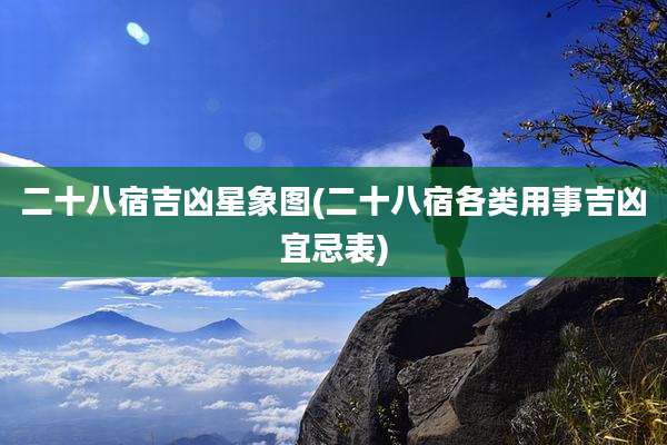 二十八宿吉凶星象图(二十八宿各类用事吉凶宜忌表)