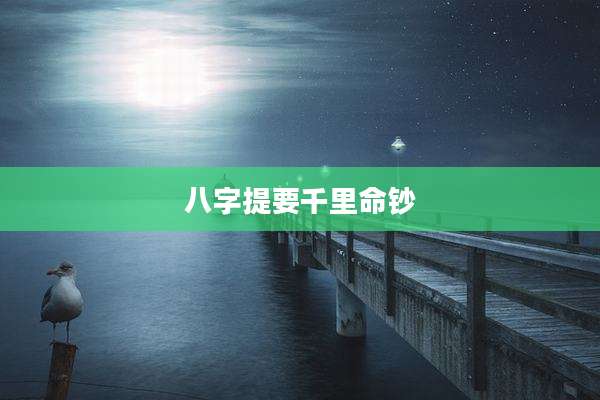 八字提要千里命钞