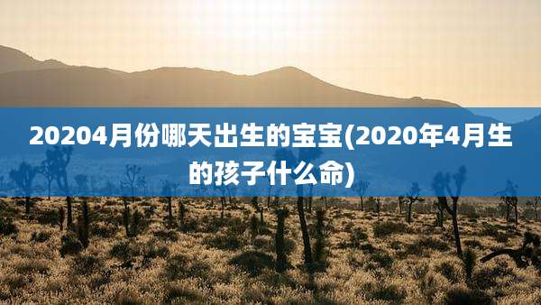 20204月份哪天出生的宝宝(2020年4月生的孩子什么命)