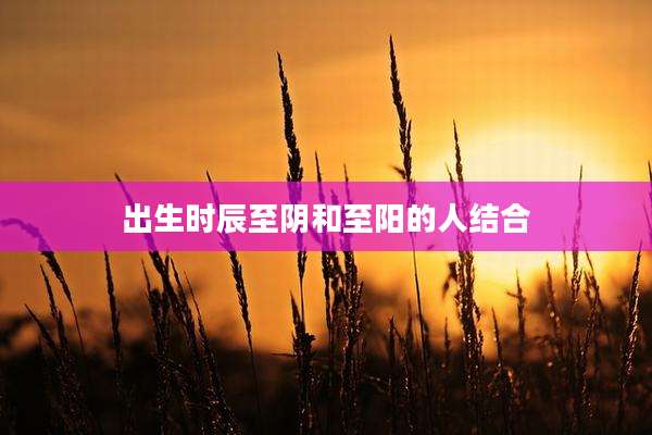 出生时辰至阴和至阳的人结合