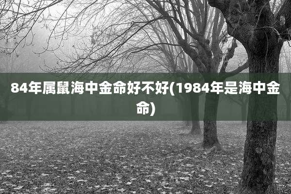 84年属鼠海中金命好不好(1984年是海中金命)