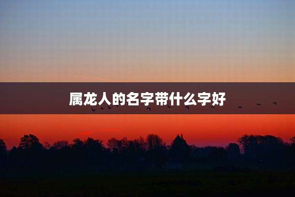 属龙人的名字带什么字好