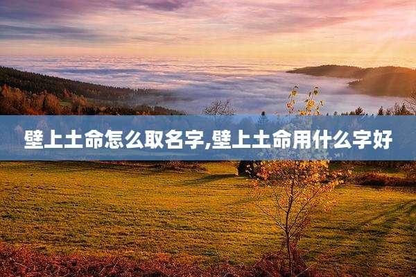 壁上土命怎么取名字,壁上土命用什么字好
