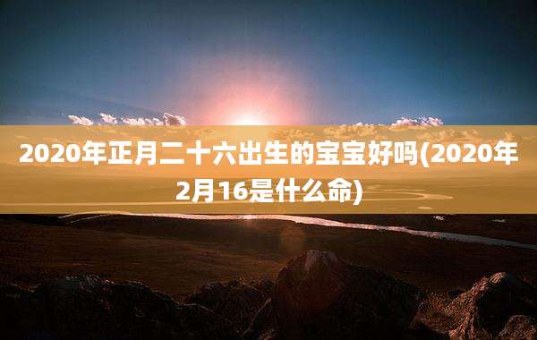 2020年正月二十六出生的宝宝好吗(2020年2月16是什么命)