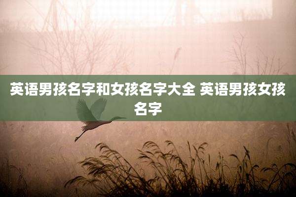 英语男孩名字和女孩名字大全 英语男孩女孩名字