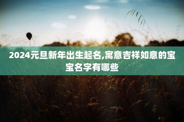 2024元旦新年出生起名,寓意吉祥如意的宝宝名字有哪些