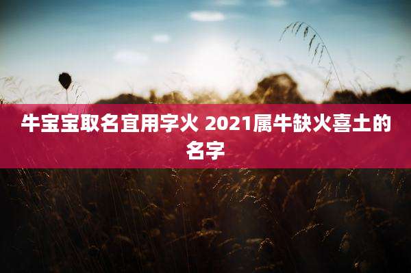 牛宝宝取名宜用字火 2021属牛缺火喜土的名字