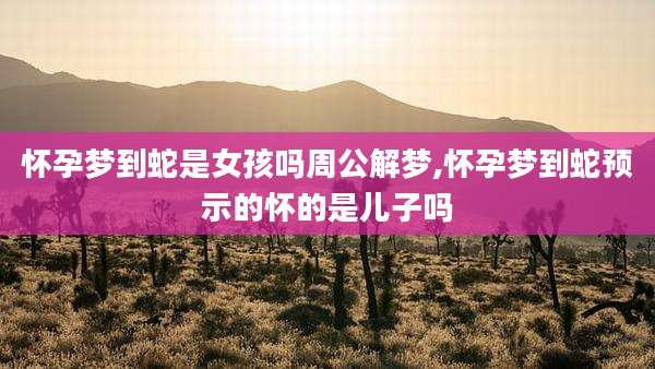 怀孕梦到蛇是女孩吗周公解梦,怀孕梦到蛇预示的怀的是儿子吗