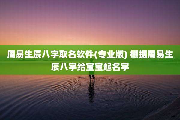 周易生辰八字取名软件(专业版) 根据周易生辰八字给宝宝起名字