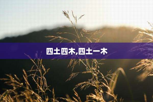 四土四木,四土一木