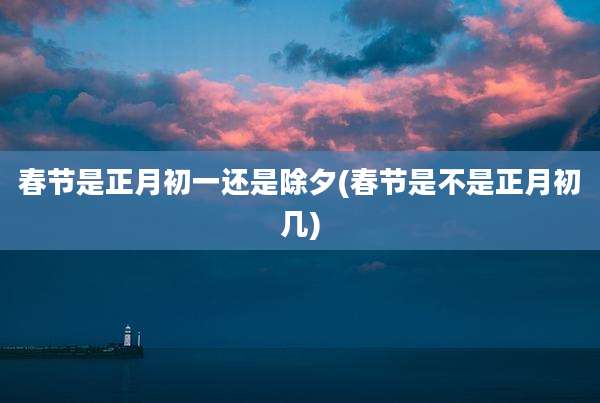 春节是正月初一还是除夕(春节是不是正月初几)