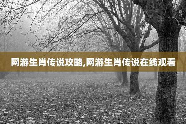 网游生肖传说攻略,网游生肖传说在线观看