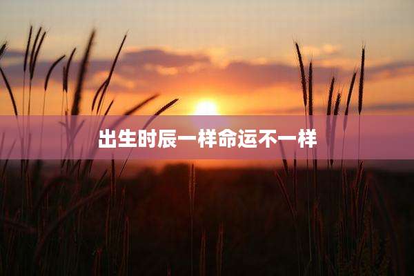 出生时辰一样命运不一样
