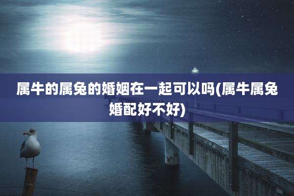 属牛的属兔的婚姻在一起可以吗(属牛属兔婚配好不好)