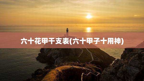 六十花甲干支表(六十甲子十用神)