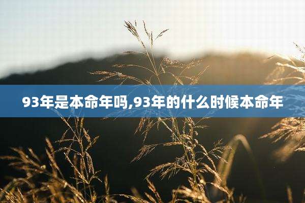 93年是本命年吗,93年的什么时候本命年
