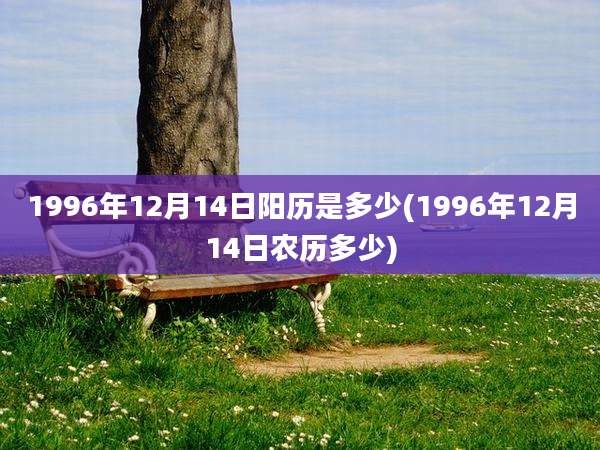 1996年12月14日阳历是多少(1996年12月14日农历多少)