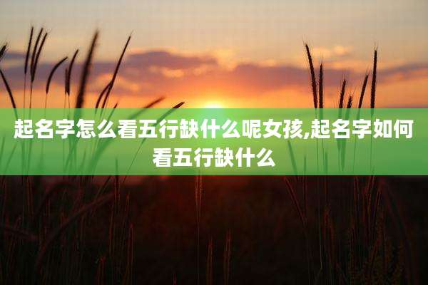 起名字怎么看五行缺什么呢女孩,起名字如何看五行缺什么
