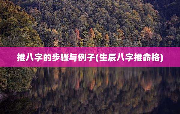 推八字的步骤与例子(生辰八字推命格)