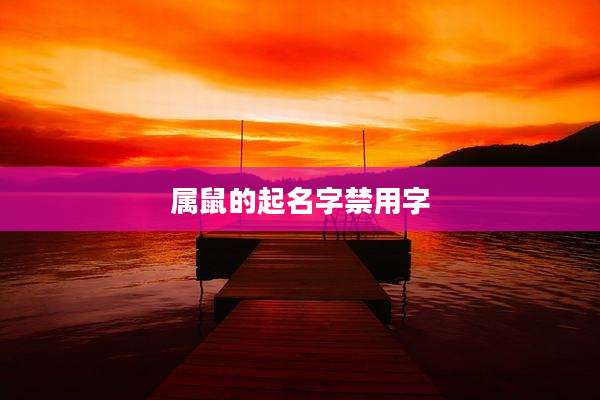 属鼠的起名字禁用字