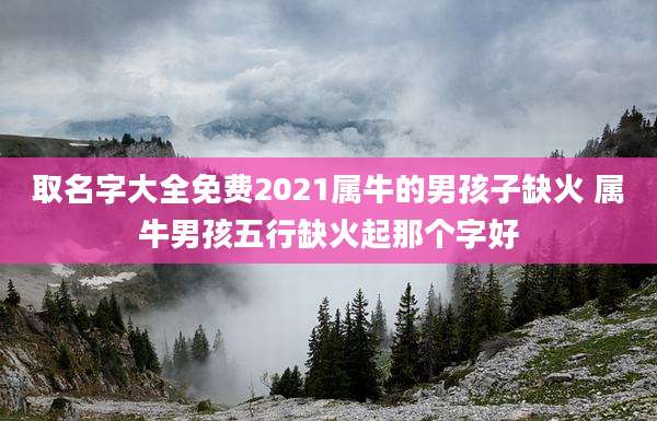 取名字大全免费2021属牛的男孩子缺火 属牛男孩五行缺火起那个字好