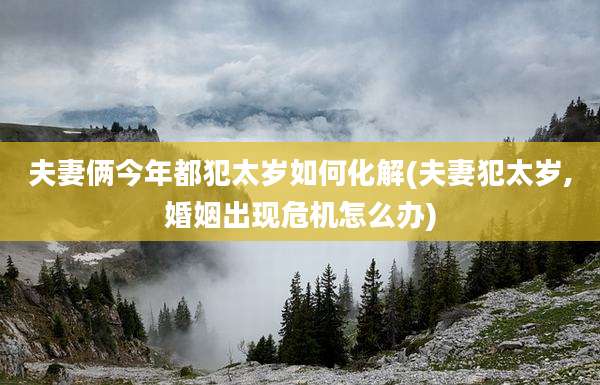 夫妻俩今年都犯太岁如何化解(夫妻犯太岁,婚姻出现危机怎么办)