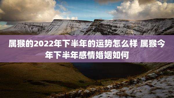 属猴的2022年下半年的运势怎么样 属猴今年下半年感情婚姻如何