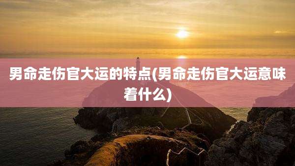 男命走伤官大运的特点(男命走伤官大运意味着什么)