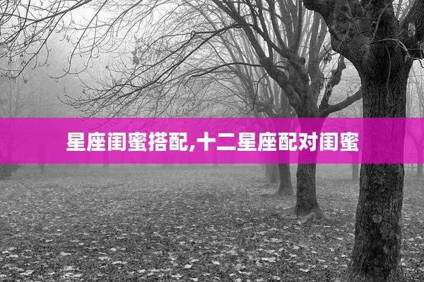 星座闺蜜搭配,十二星座配对闺蜜
