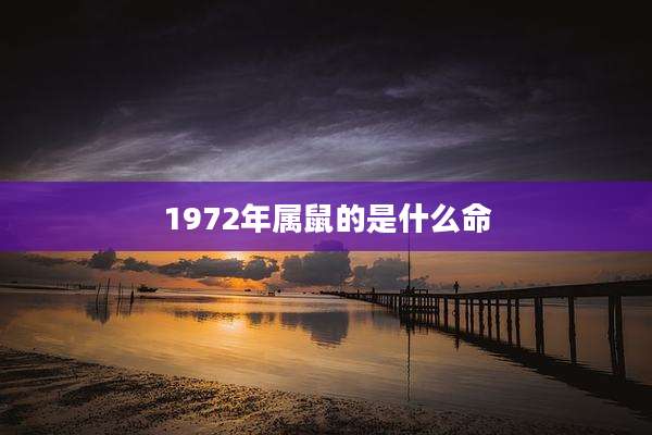 1972年属鼠的是什么命