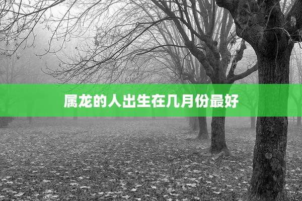 属龙的人出生在几月份最好