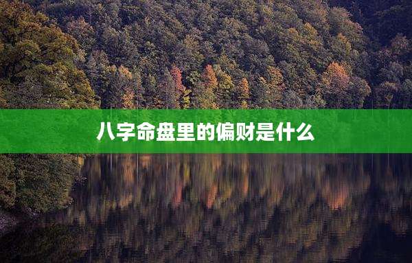 八字命盘里的偏财是什么