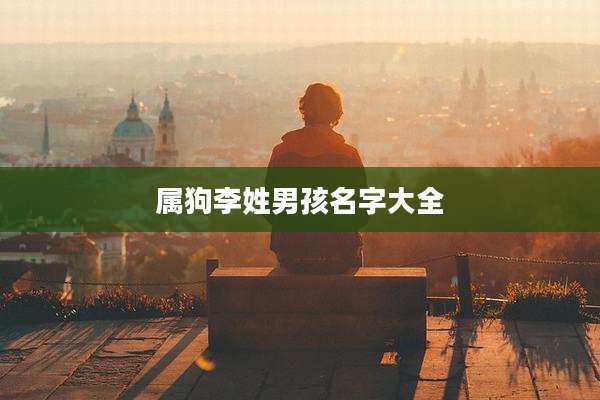 属狗李姓男孩名字大全