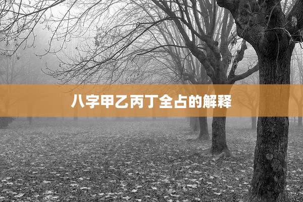 八字甲乙丙丁全占的解释