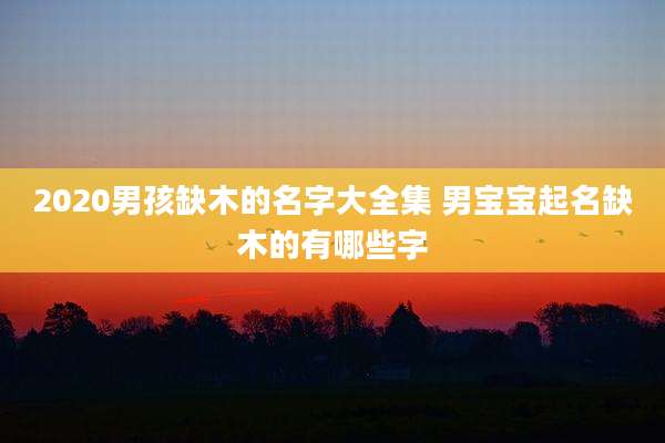 2020男孩缺木的名字大全集 男宝宝起名缺木的有哪些字