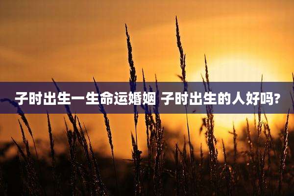 子时出生一生命运婚姻 子时出生的人好吗?