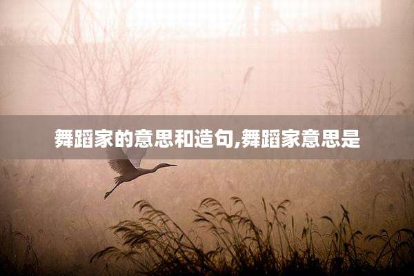舞蹈家的意思和造句,舞蹈家意思是