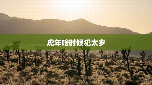 虎年啥时候犯太岁