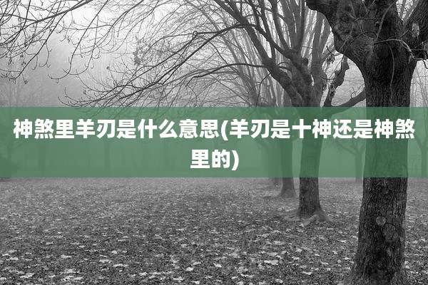 神煞里羊刃是什么意思(羊刃是十神还是神煞里的)