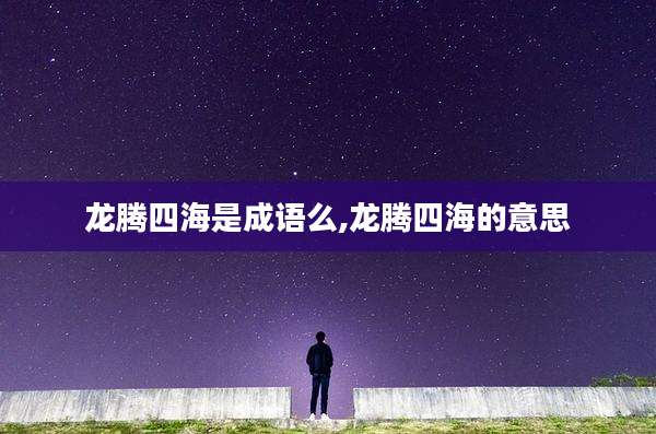 龙腾四海是成语么,龙腾四海的意思