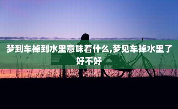 梦到车掉到水里意味着什么,梦见车掉水里了好不好