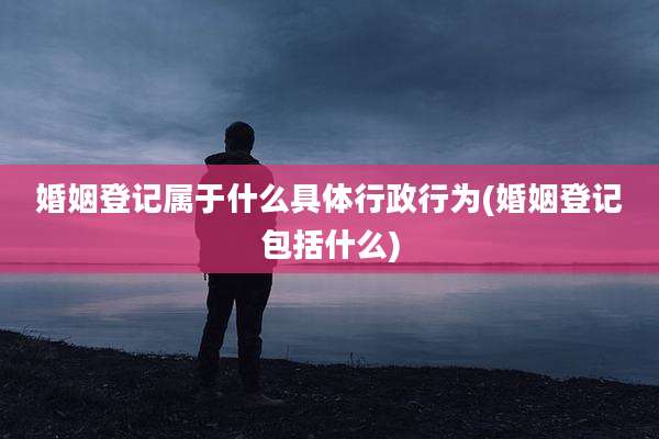 婚姻登记属于什么具体行政行为(婚姻登记包括什么)