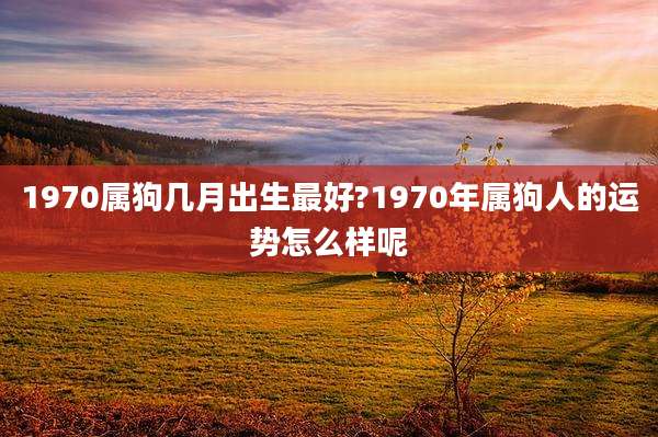 1970属狗几月出生最好?1970年属狗人的运势怎么样呢