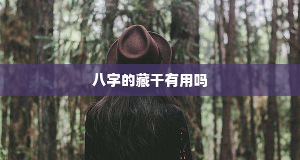 八字的藏干有用吗
