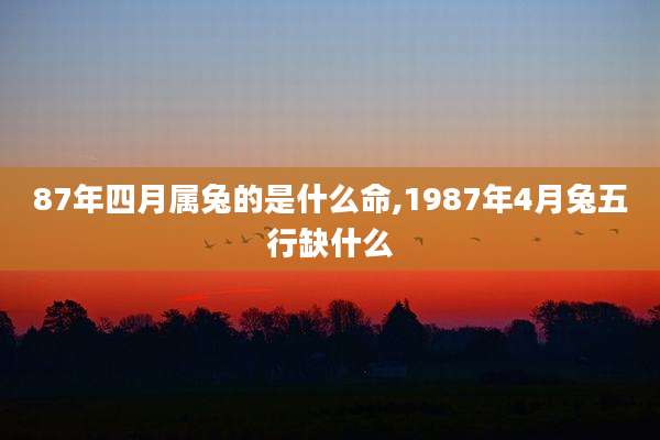 87年四月属兔的是什么命,1987年4月兔五行缺什么