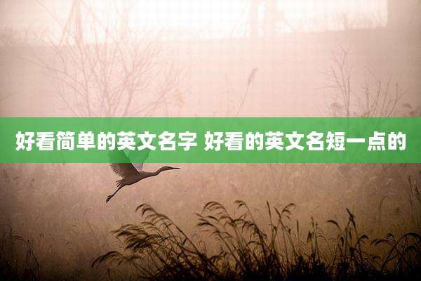 好看简单的英文名字 好看的英文名短一点的