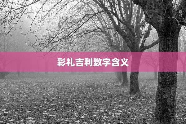 彩礼吉利数字含义