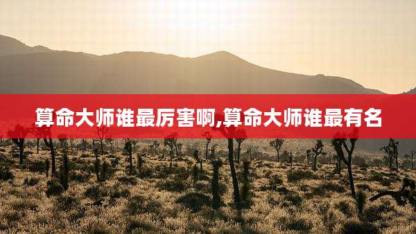 算命大师谁最厉害啊,算命大师谁最有名