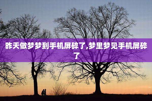 昨天做梦梦到手机屏碎了,梦里梦见手机屏碎了